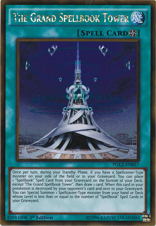The Grand Spellbook Tower [PGL2-EN057] Gold Rare - PCA Designer Toys