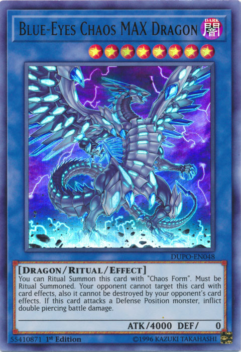 Blue-Eyes Chaos MAX Dragon [DUPO-EN048] Ultra Rare - PCA Designer Toys