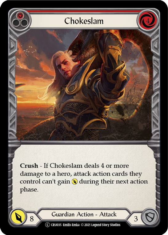 Chokeslam (Red) [U-CRU035] (Crucible of War Unlimited)  Unlimited Rainbow Foil - PCA Designer Toys