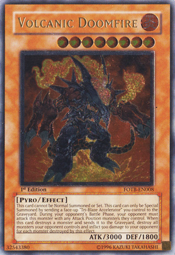Volcanic Doomfire [FOTB-EN008] Ultimate Rare - PCA Designer Toys