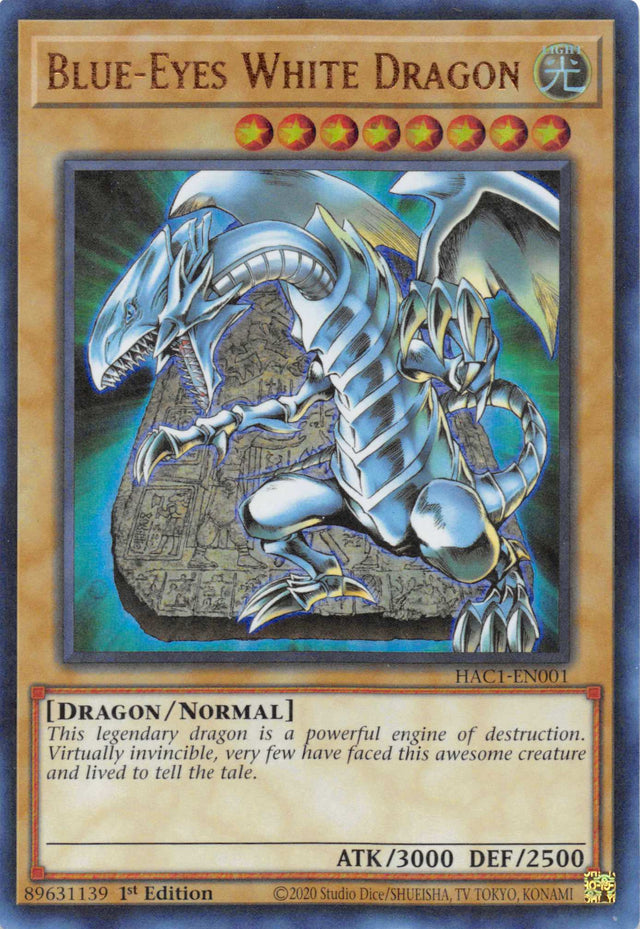 Blue-Eyes White Dragon (Duel Terminal) [HAC1-EN001] Parallel Rare - PCA Designer Toys