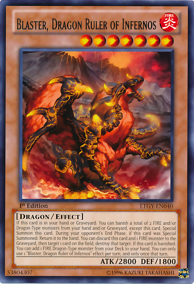 Blaster, Dragon Ruler of Infernos [LTGY-EN040] Rare - PCA Designer Toys