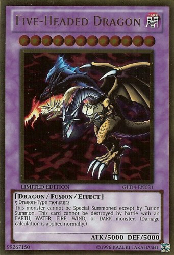 Five-Headed Dragon [GLD4-EN031] Gold Rare - PCA Designer Toys