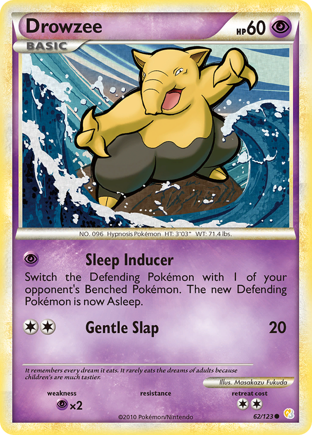 Drowzee (62/123) [HeartGold & SoulSilver: Base Set] - PCA Designer Toys
