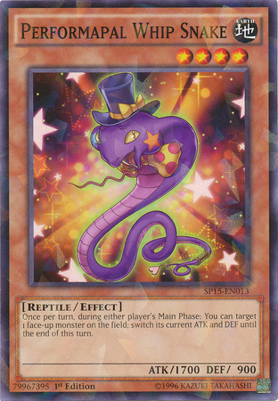 Performapal Whip Snake [SP15-EN013] Shatterfoil Rare - PCA Designer Toys