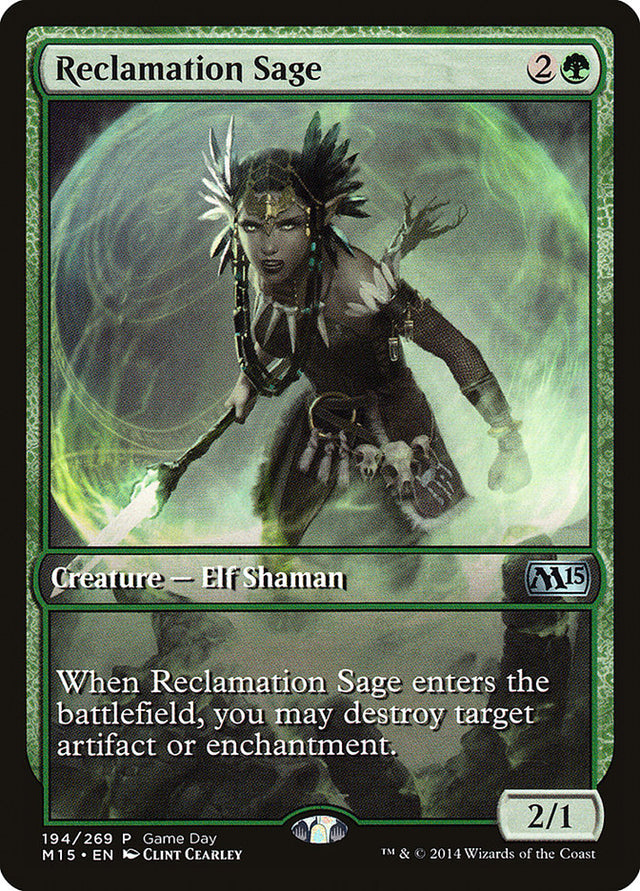 Reclamation Sage (Game Day) [Magic 2015 Promos] - PCA Designer Toys