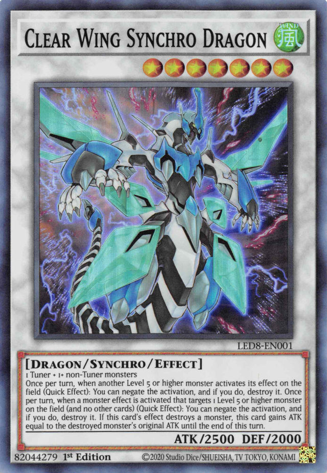 Clear Wing Synchro Dragon [LED8-EN001] Super Rare - PCA Designer Toys