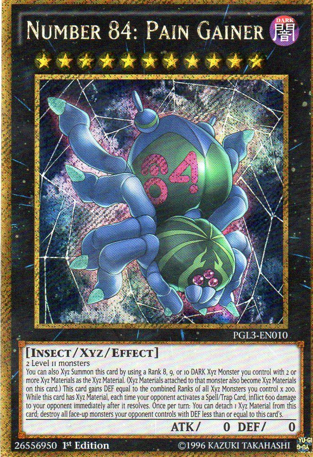 Number 84: Pain Gainer [PGL3-EN010] Gold Secret Rare - PCA Designer Toys