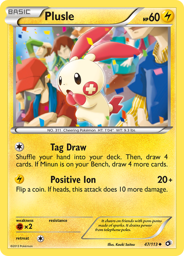 Plusle (47/113) [Black & White: Legendary Treasures] - PCA Designer Toys