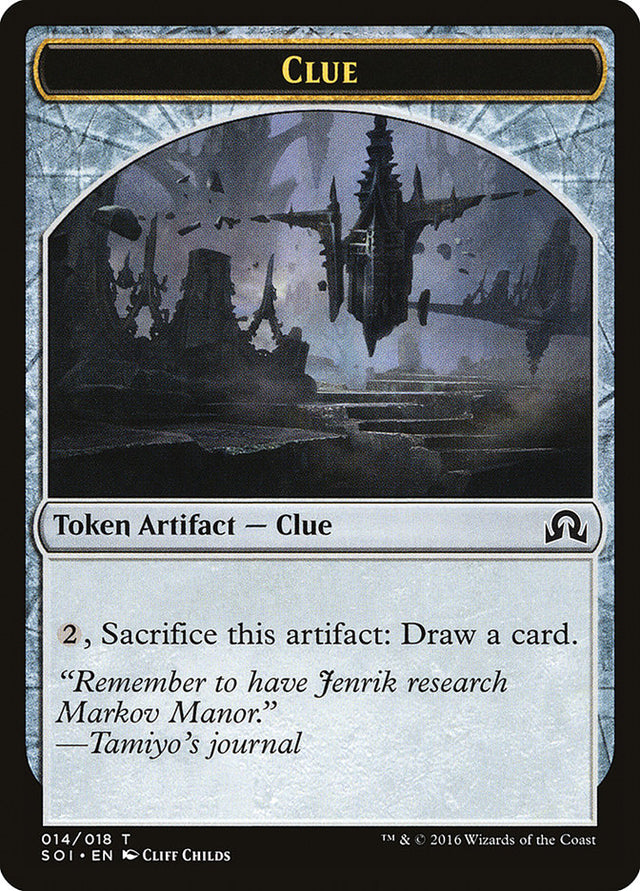 Clue Token (014/018) [Shadows over Innistrad Tokens] - PCA Designer Toys