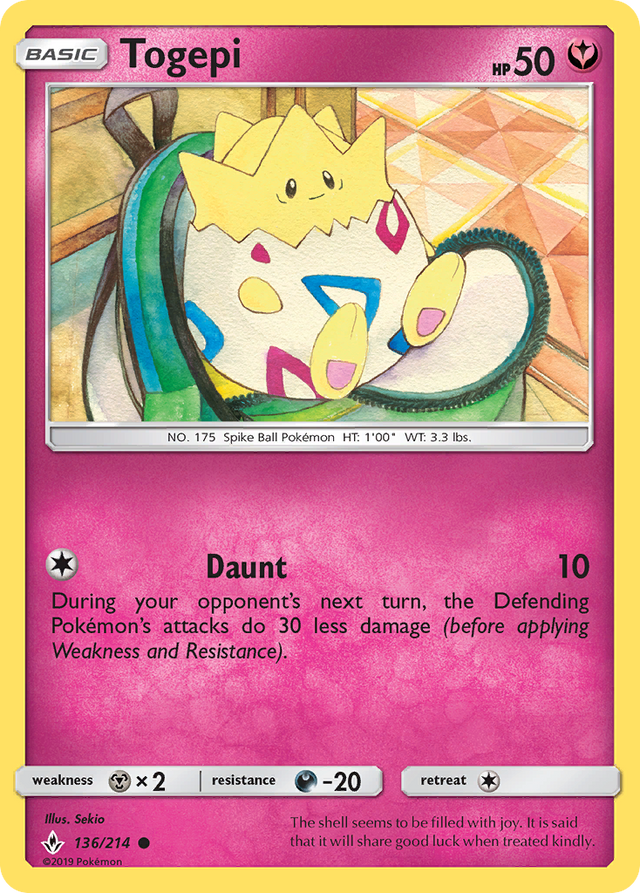Togepi (136/214) [Sun & Moon: Unbroken Bonds] - PCA Designer Toys