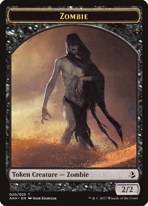 Earthshaker Khenra // Zombie Double-sided Token [Hour of Devastation Tokens]