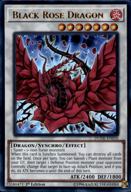 Black Rose Dragon [DUDE-EN010] Ultra Rare - PCA Designer Toys