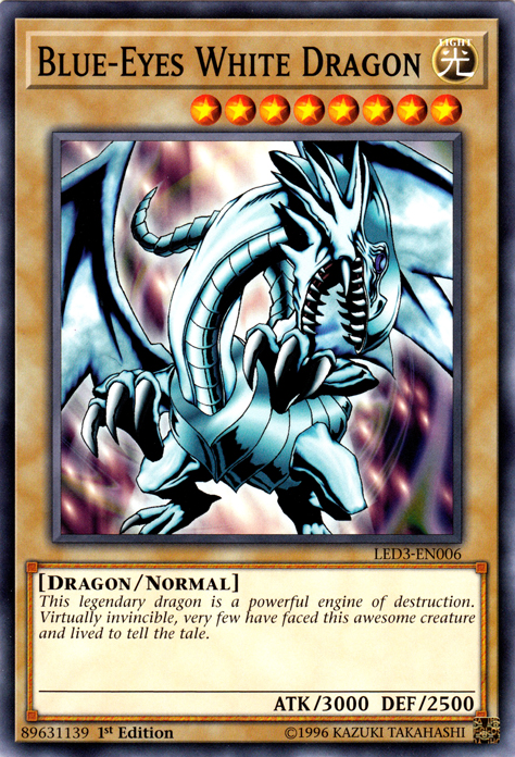 Blue-Eyes White Dragon [LED3-EN006] Common - PCA Designer Toys