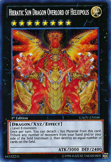 Hieratic Sun Dragon Overlord of Heliopolis [GAOV-EN048] Secret Rare - PCA Designer Toys