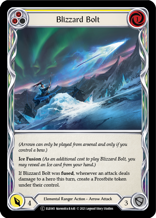 Blizzard Bolt (Yellow) [U-ELE045] (Tales of Aria Unlimited)  Unlimited Rainbow Foil - PCA Designer Toys