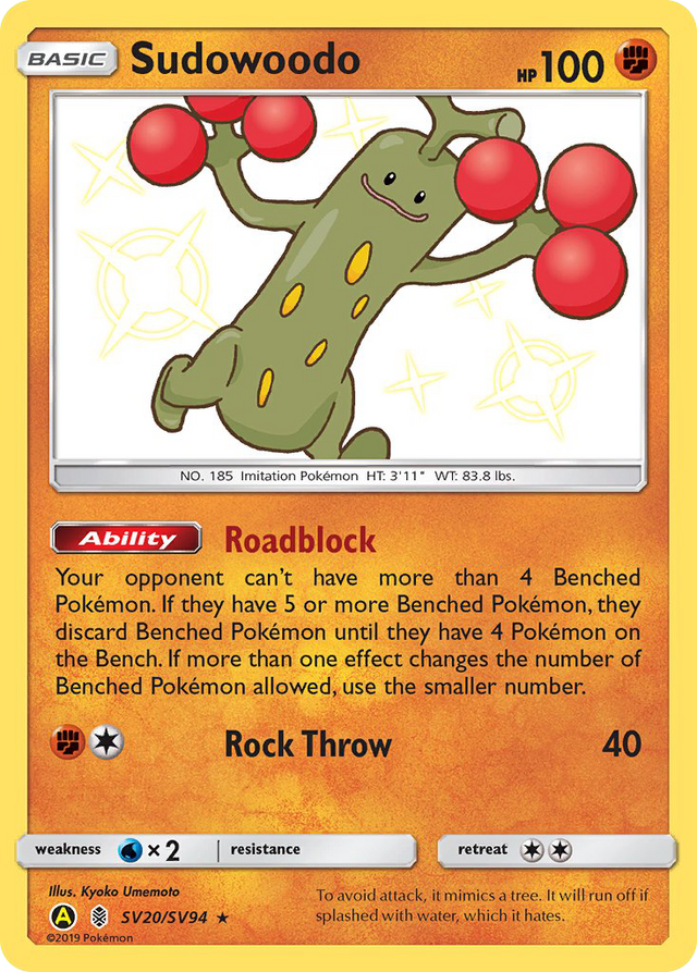 Sudowoodo (SV20/SV94) [Sun & Moon: Hidden Fates - Shiny Vault] - PCA Designer Toys