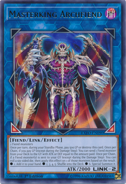 Masterking Archfiend [EXFO-EN090] Rare - PCA Designer Toys