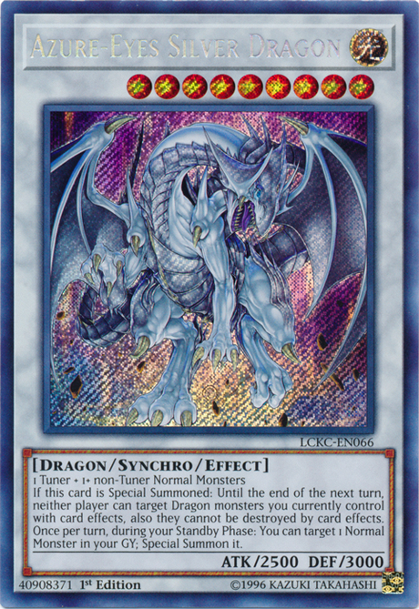 Azure-Eyes Silver Dragon [LCKC-EN066] Secret Rare - PCA Designer Toys