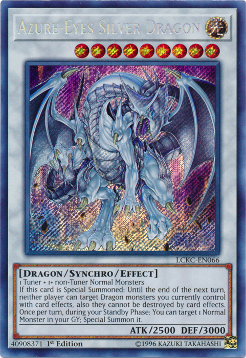 Azure-Eyes Silver Dragon [LCKC-EN066] Secret Rare - PCA Designer Toys