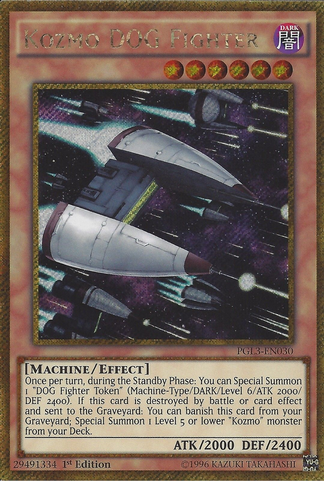 Kozmo Dog Fighter [PGL3-EN030] Gold Secret Rare - PCA Designer Toys