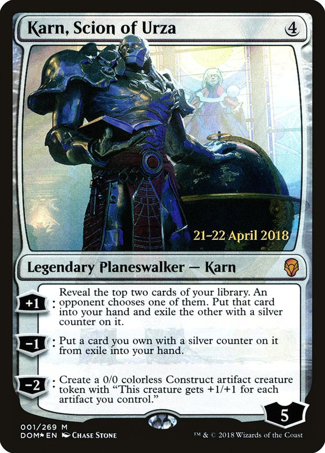 Karn, Scion of Urza [Dominaria Prerelease Promos] - PCA Designer Toys