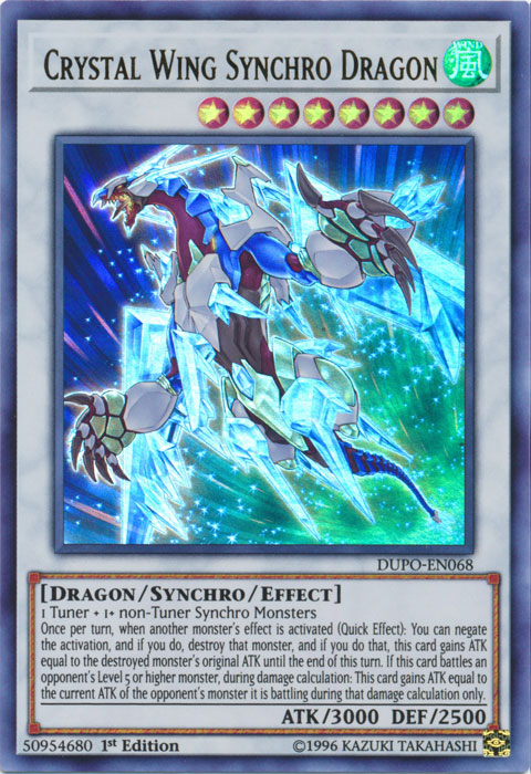 Crystal Wing Synchro Dragon [DUPO-EN068] Ultra Rare - PCA Designer Toys