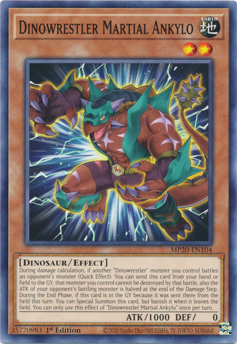 Dinowrestler Martial Ankylo [MP20-EN104] Common - PCA Designer Toys