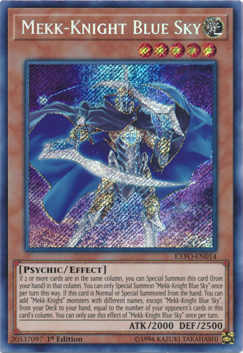Mekk-Knight Blue Sky [EXFO-EN014] Secret Rare - PCA Designer Toys