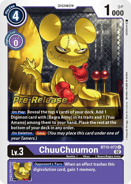 ChuuChuumon [BT10-073] [Xros Encounter Pre-Release Cards] - PCA Designer Toys