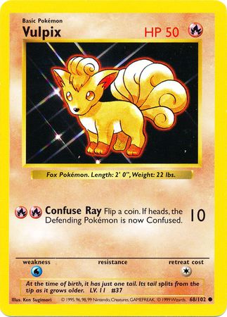 Vulpix (68/102) [Base Set Shadowless Unlimited] - PCA Designer Toys