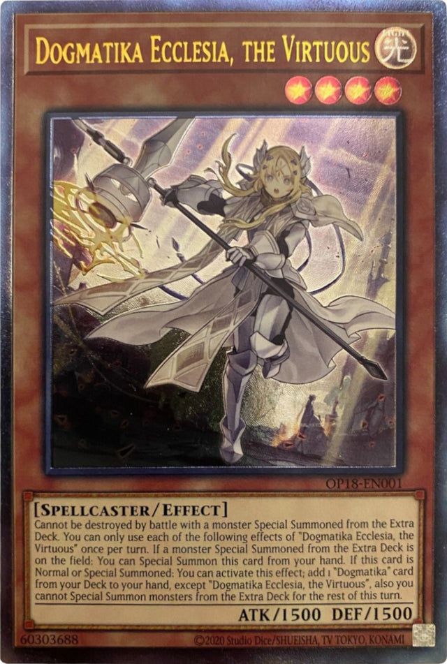 Dogmatika Ecclesia, the Virtuous [OP18-EN001] Ultimate Rare - PCA Designer Toys