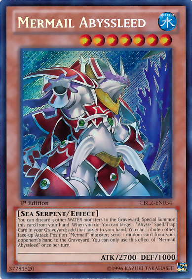 Mermail Abyssleed [CBLZ-EN034] Secret Rare - PCA Designer Toys
