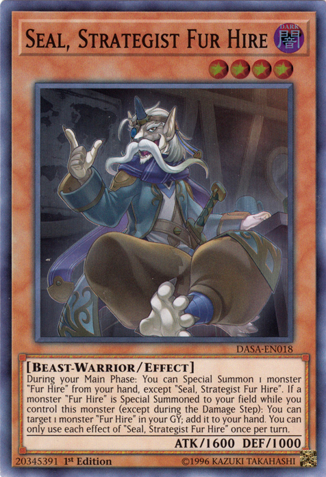 Seal, Strategist Fur Hire [DASA-EN018] Super Rare - PCA Designer Toys