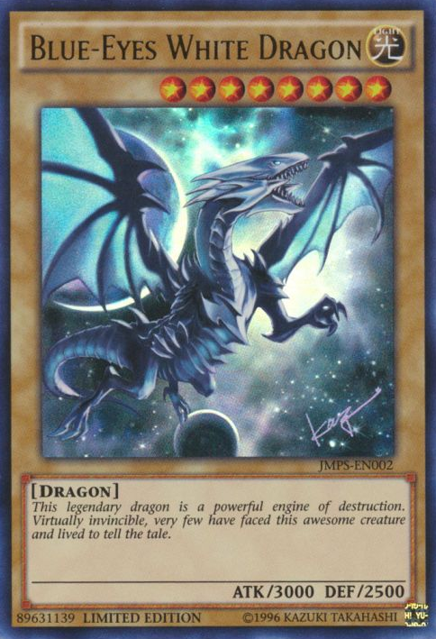 Blue-Eyes White Dragon [JMPS-EN002] Ultra Rare - PCA Designer Toys