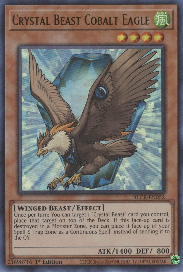 Crystal Beast Cobalt Eagle [BLCR-EN052] Ultra Rare - PCA Designer Toys