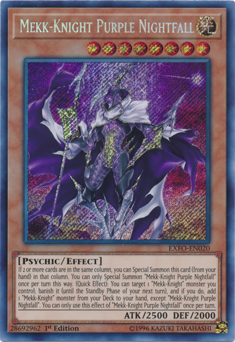Mekk-Knight Purple Nightfall [EXFO-EN020] Secret Rare - PCA Designer Toys