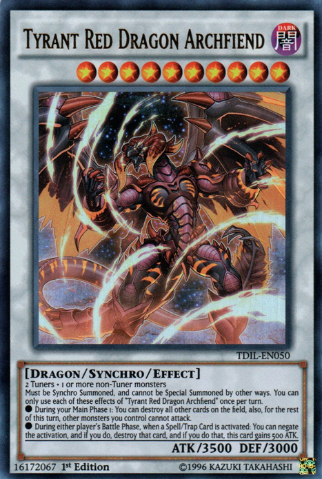 Tyrant Red Dragon Archfiend [TDIL-EN050] Ultra Rare - PCA Designer Toys