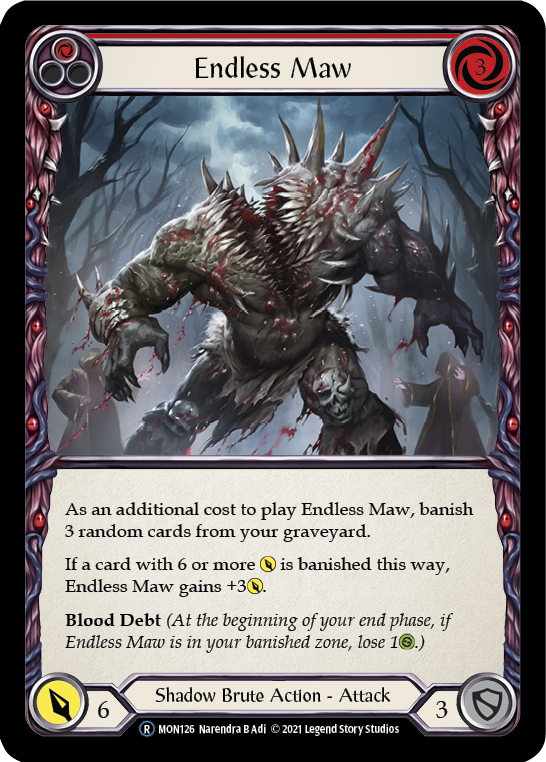 Endless Maw (Red) [U-MON126-RF] (Monarch Unlimited)  Unlimited Rainbow Foil - PCA Designer Toys