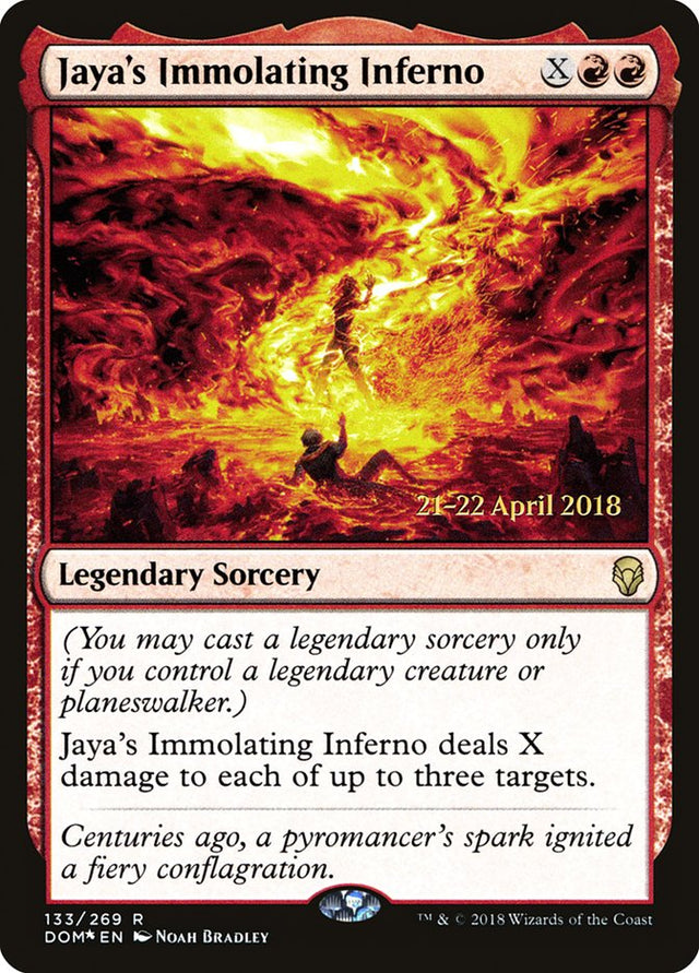 Jaya's Immolating Inferno [Dominaria Prerelease Promos] - PCA Designer Toys