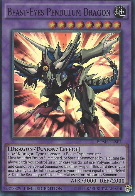 Beast-Eyes Pendulum Dragon [BOSH-ENSE1] Super Rare - PCA Designer Toys