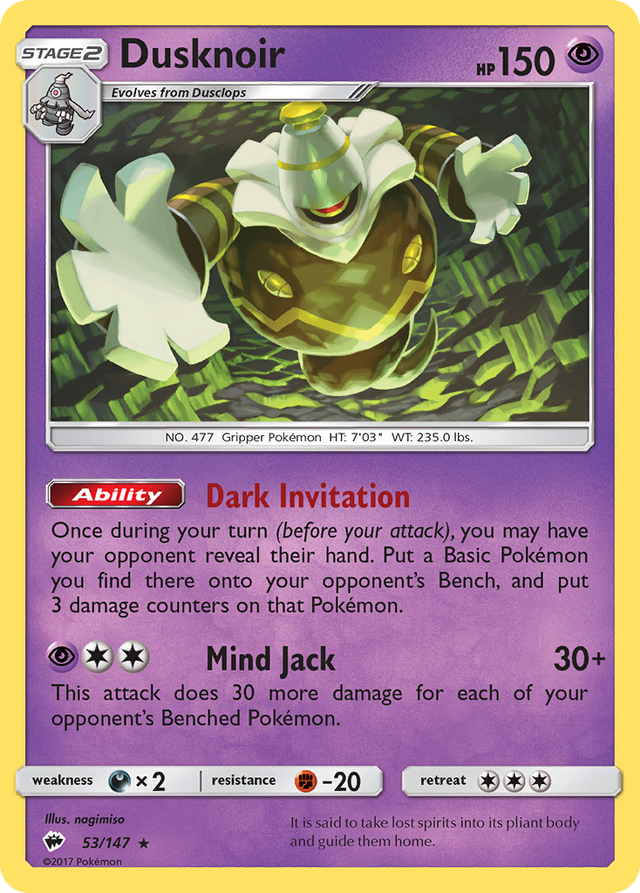 Dusknoir (53/147) [Sun & Moon: Burning Shadows] - PCA Designer Toys