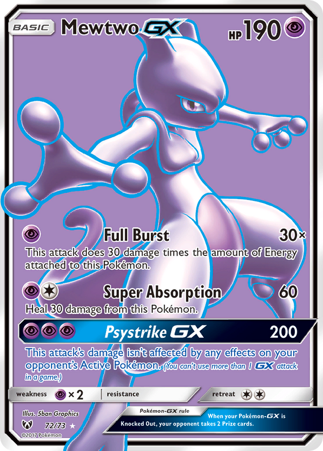 Mewtwo GX (72/73) [Sun & Moon: Shining Legends] - PCA Designer Toys