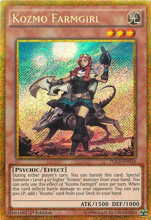 Kozmo Farmgirl [PGL3-EN024] Gold Secret Rare - PCA Designer Toys