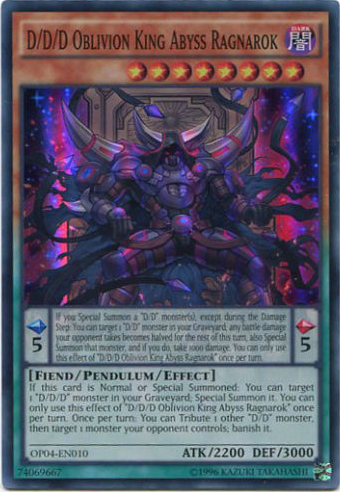 D/D/D Oblivion King Abyss Ragnarok [OP04-EN010] Super Rare - PCA Designer Toys