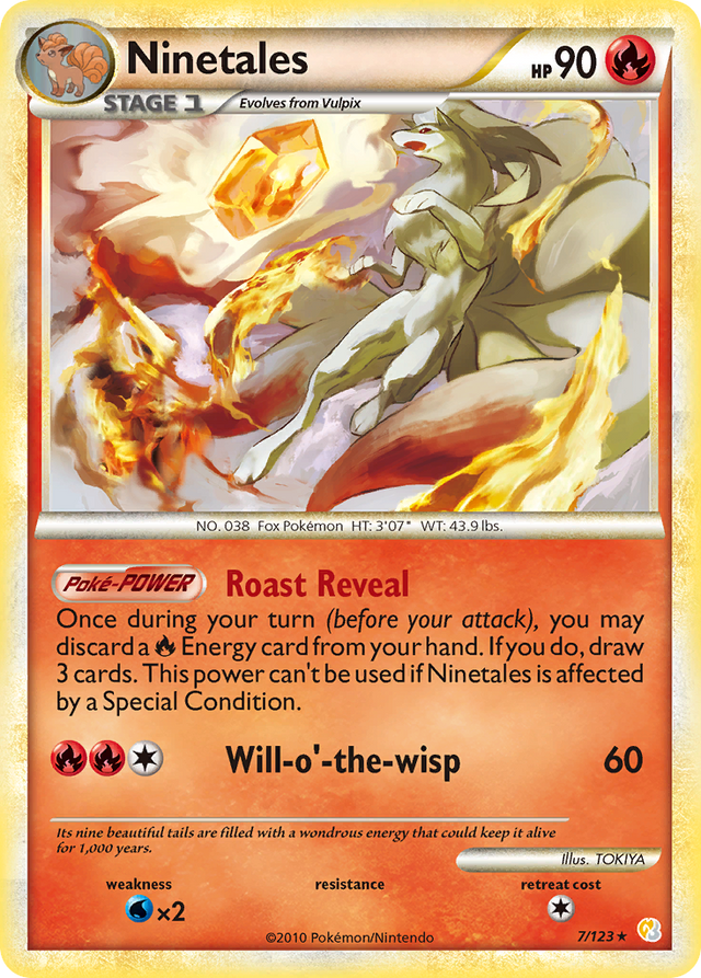 Ninetales (7/123) [HeartGold & SoulSilver: Base Set] - PCA Designer Toys