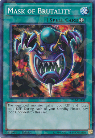 Mask of Brutality [BP03-EN137] Shatterfoil Rare - PCA Designer Toys