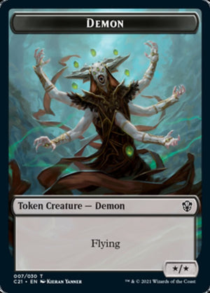 Demon // Fungus Beast Token [Commander 2021 Tokens] - PCA Designer Toys