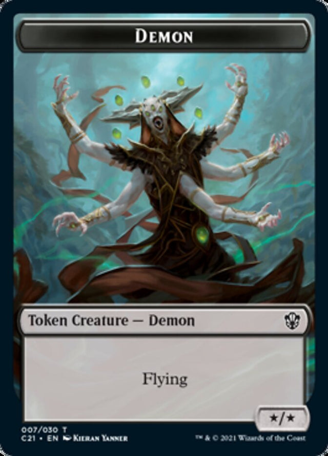Demon // Fungus Beast Token [Commander 2021 Tokens] - PCA Designer Toys