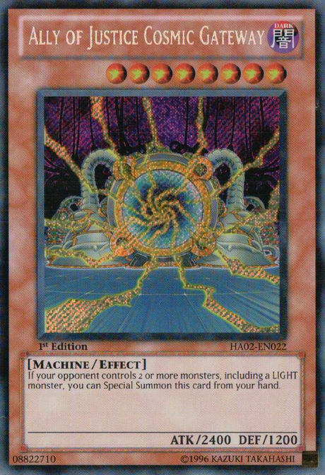 Ally of Justice Cosmic Gateway [HA02-EN022] Secret Rare - PCA Designer Toys